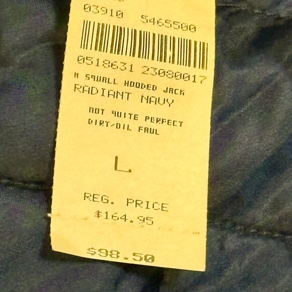 ~Lands End Men's Navy Lightweight Waterproof Squall rain Jacket with Hood L - Picture 7 of 8